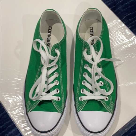 converse green canvas shoes